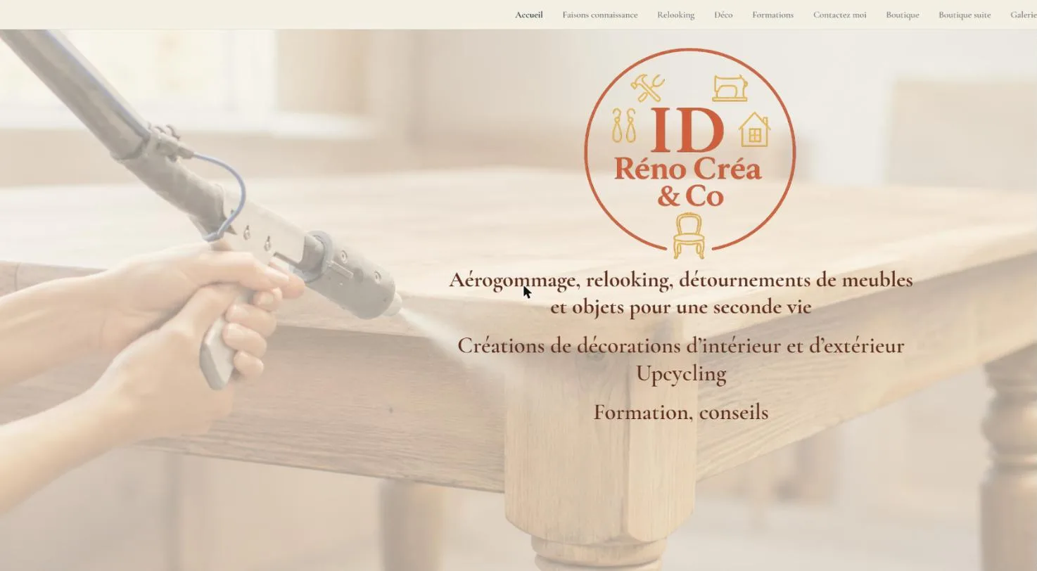 L'ancienne page Canva d'ID Réno Créa & Co